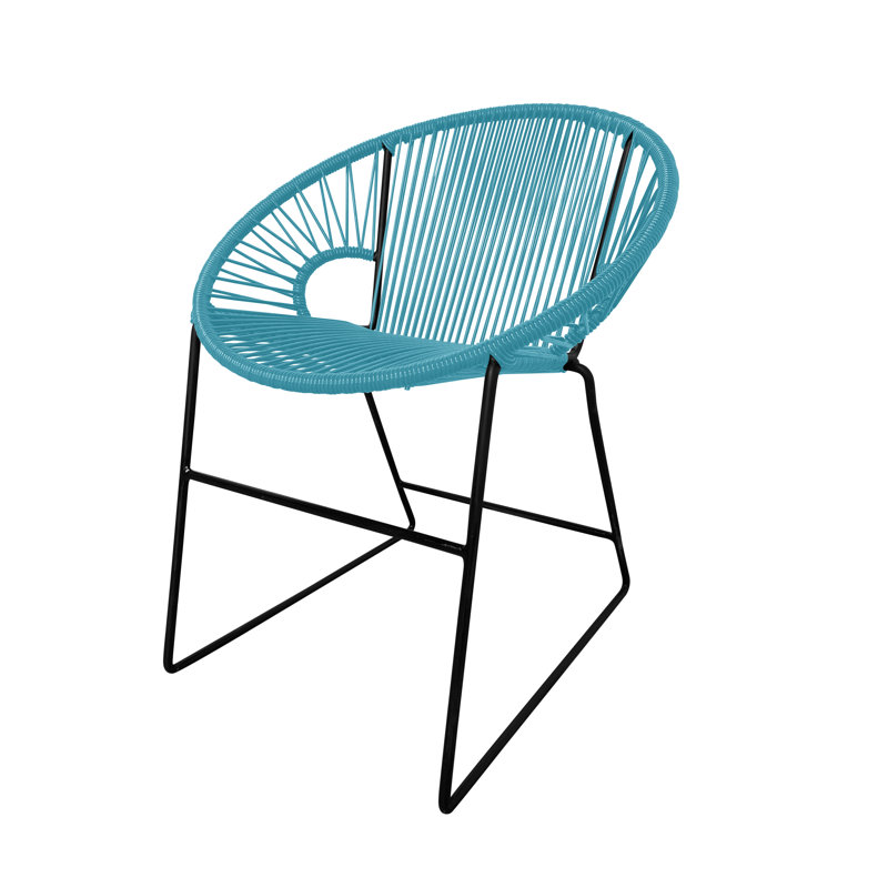 Chaise de patio Puerto, Bleu / Noir