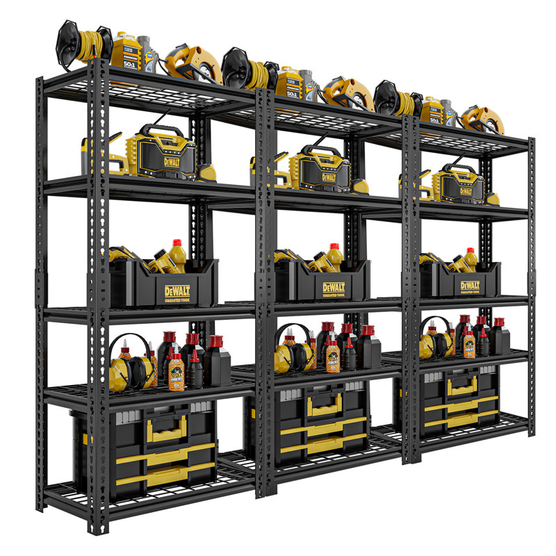 Tablettes de rangement pour garage, étagères robustes réglables en métal, support de rangement utilitaire