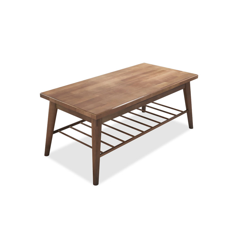 Pine Wood 2 Tiers Rectangle Coffee Table