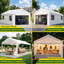 Carport Canopy & Party Tent, Multi-Purpose Portable Garage with Removable Sidewalls and Mesh Windows-216223120-216223129