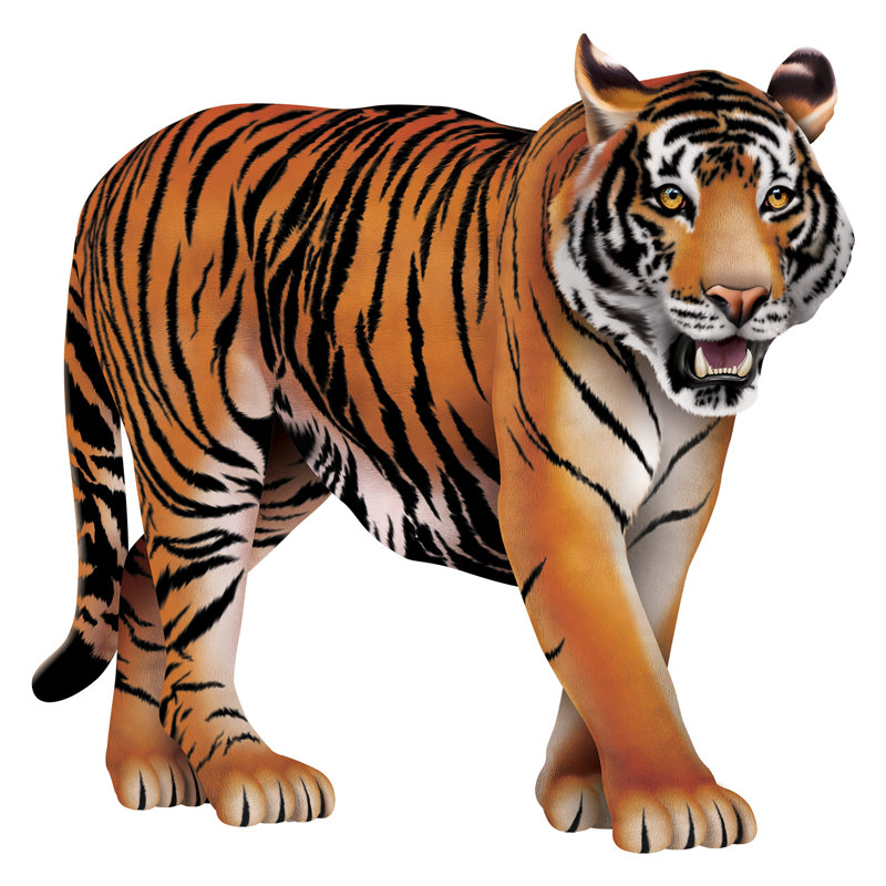 Beistle - Tigre articulé 24½ po x 24¾ po - 12 pièces