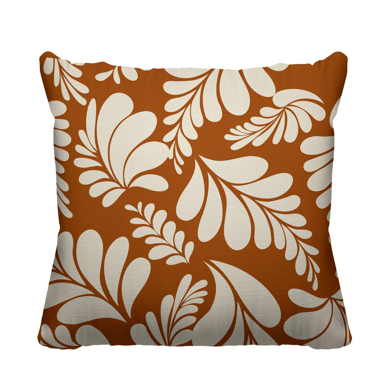 Coussin décoratif intérieur / extérieur Legolas, L 17 po x H 17 po, Orange brûlé