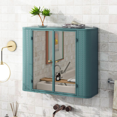 Armoire murale polyvalente avec miroir et tablette ouverte pour le rangement