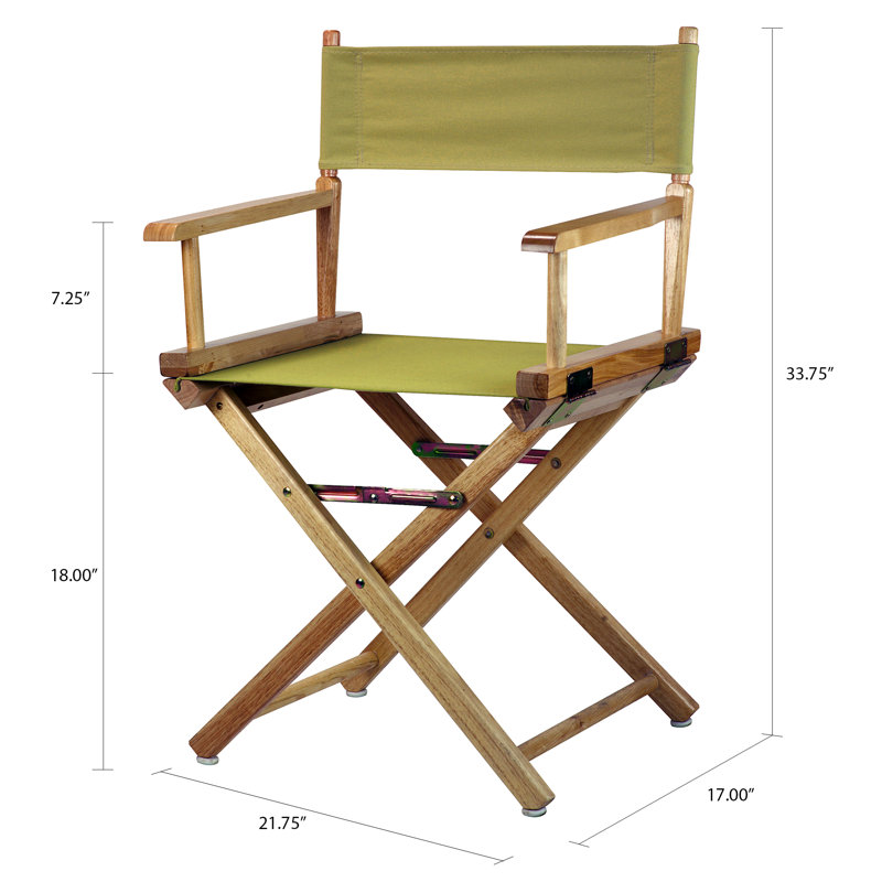 Chaise de réalisateur pliante 18 po, Naturel, Olive