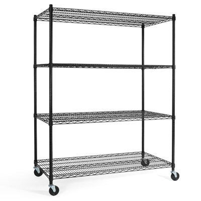 48 pouces de large 48 niveaux de qualité commerciale à tablettes réglables en hauteur avec roues et pieds de nivellement