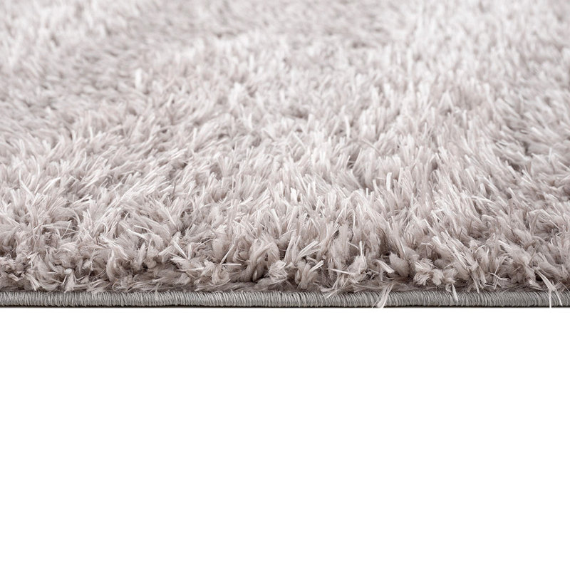 Super Soft Polyester Shag Area Rug, Gray, 84" L x 63" W