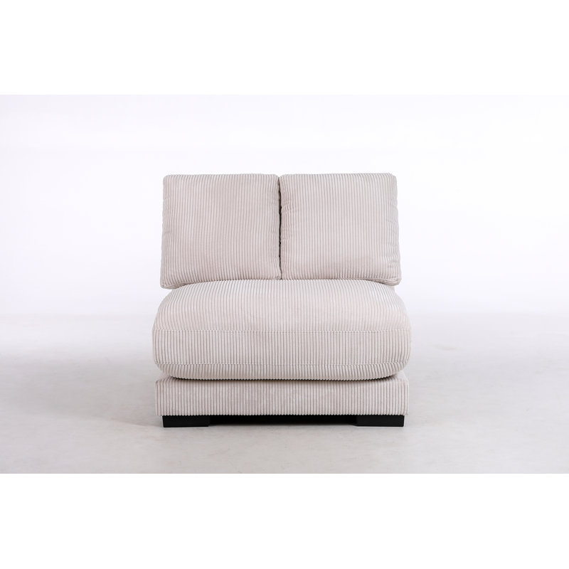Fauteuil en velours côtelé Hackman, Velours côtelé beige