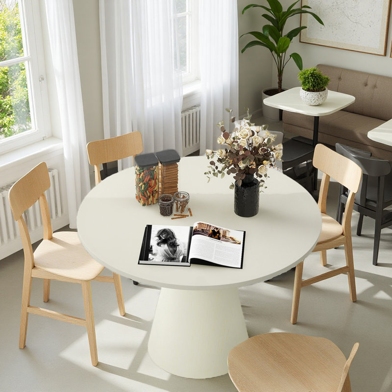Table de salle à manger Retro Retro, Blanc crémeux
