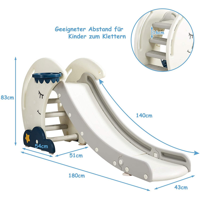 Wadermere Zoomie Kids 56cm W Plastic Freestanding Slide