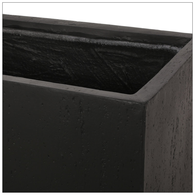 Ensemble de boîte à fleurs en béton Shiner, 2, H 18 po x l 35,25 po x P 18 po, Noir