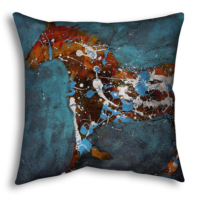 Throw Pillow, Speckled Pony by Jeff Boutin