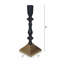 9” Black and Gold Taper Candle Holder with Traditional Spindle Design, Decorative Aluminum Candlestick for Mantel, Tabletop, or Centerpiece -91481033