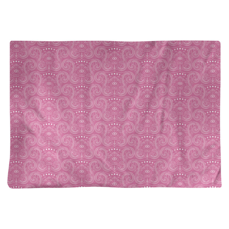 Napperon en coton 18 po Third Eye, Rose / blanc