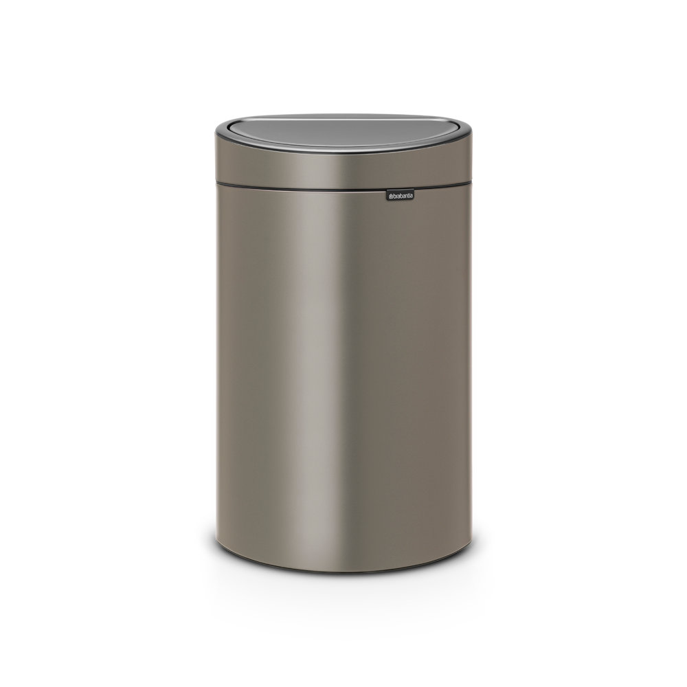 Brabantia 10.6gal Touch Top Trash Can, Platinum