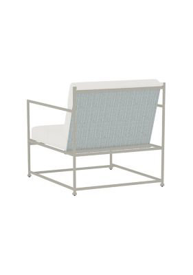 Glendale Cushion Sling Outdoor Lounge Chair, White, Tan