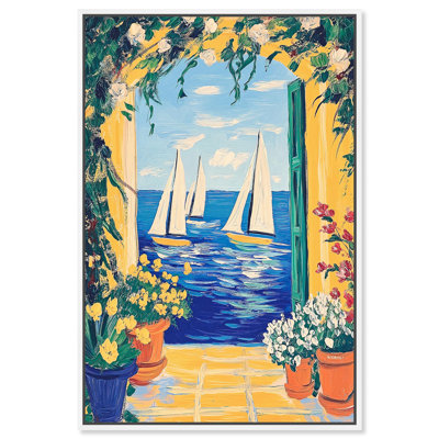 «Coastal View Fun Pet», reproduction d'art sur toile par Art Remedy