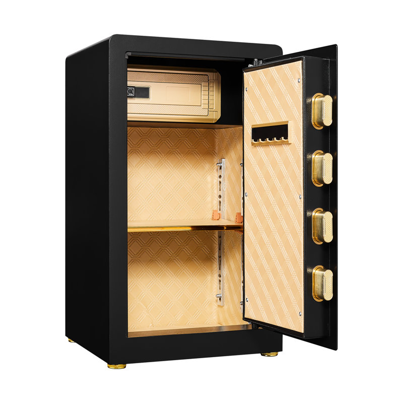 Coffre-fort personnel pour la maison avec serrure numérique, système d'alerte intelligent, tablette amovible, ordinateurs portables extra-larges, bijoux et documents A4, métal, revêtement anti-rayures, clavier ergonomique, vol d'éclairage à DEL