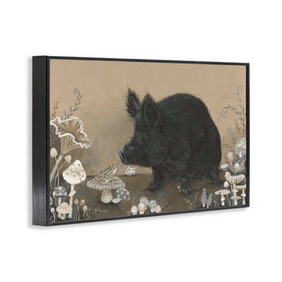 Hog & Frog with Mushrooms Giclee Art by Hollihocks Art