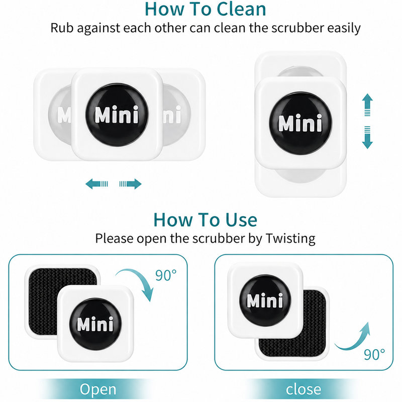 Mini nettoyeur magnétique pour vitres d'aquarium, brosse anti-algues double face avec aimant puissant, outil de nettoyage compact