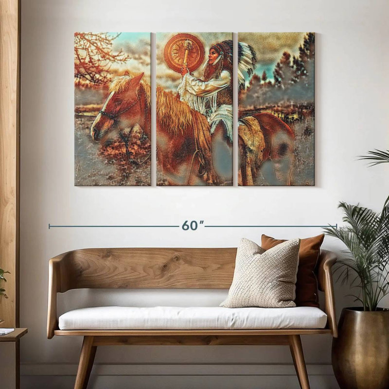 Lelar Indian War Horse, 32" H x 50" W