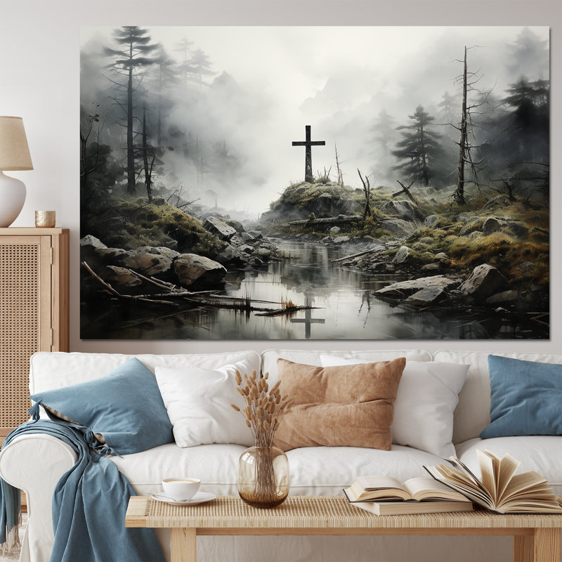 «Cross», croix religieuse «Grace Forest», art mural, H 40 po x l 60 po