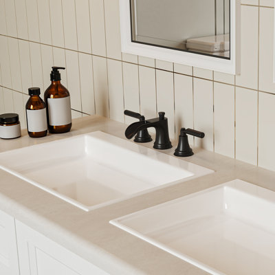 Robinet de salle de bain à large entraxe avec bonde