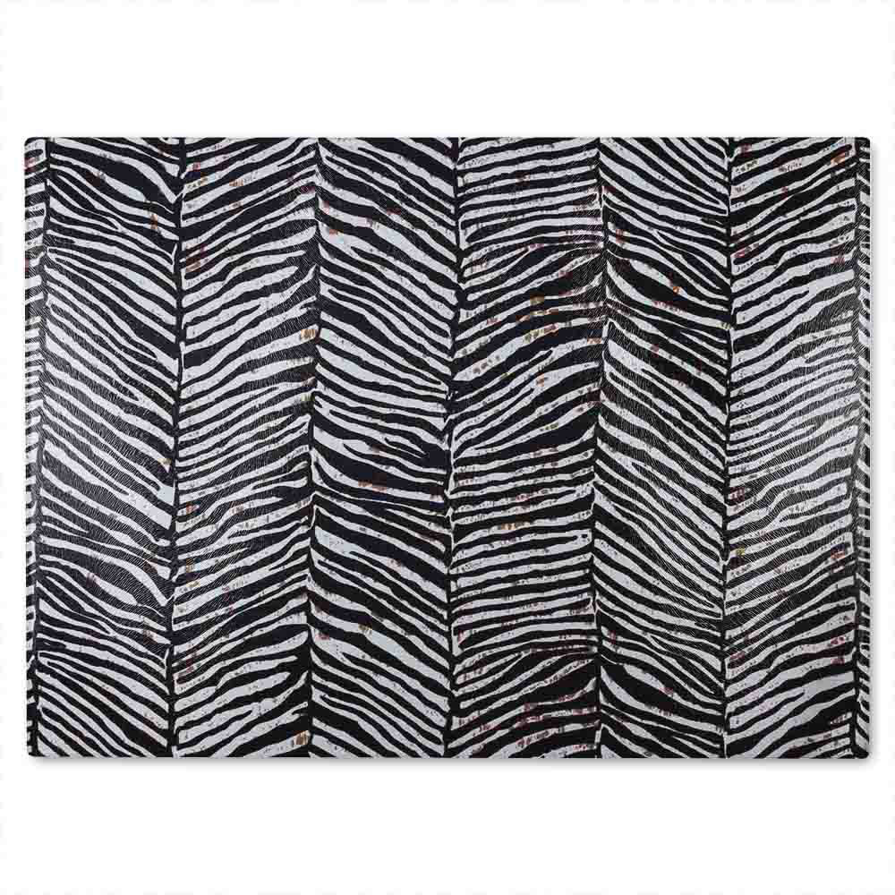 Zebra Grunge Print Glass Chopping Board