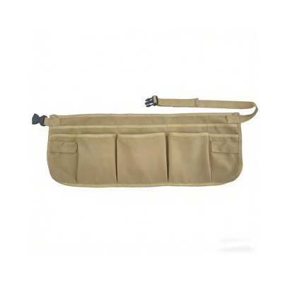 Multi Pocket Waterproof Tool Apron, Multi Functional Repairman Gardener Carpenter Bib Apron, 24.4x9.1in Khaki