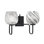 Barre d'éclairage de salle de bain 2 lumières Amarmula, noir mat et laiton vieilli, verre tourbillon onyx 6 po