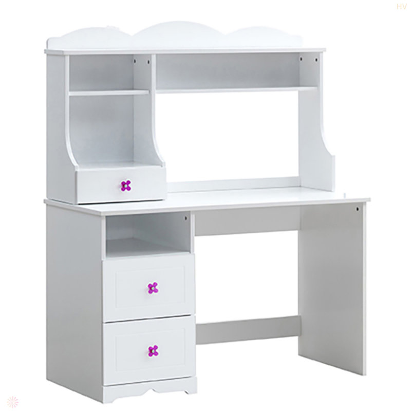 Bureau d'écriture blanc à 2 tiroirs