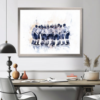 Équipe de hockey avant un match II