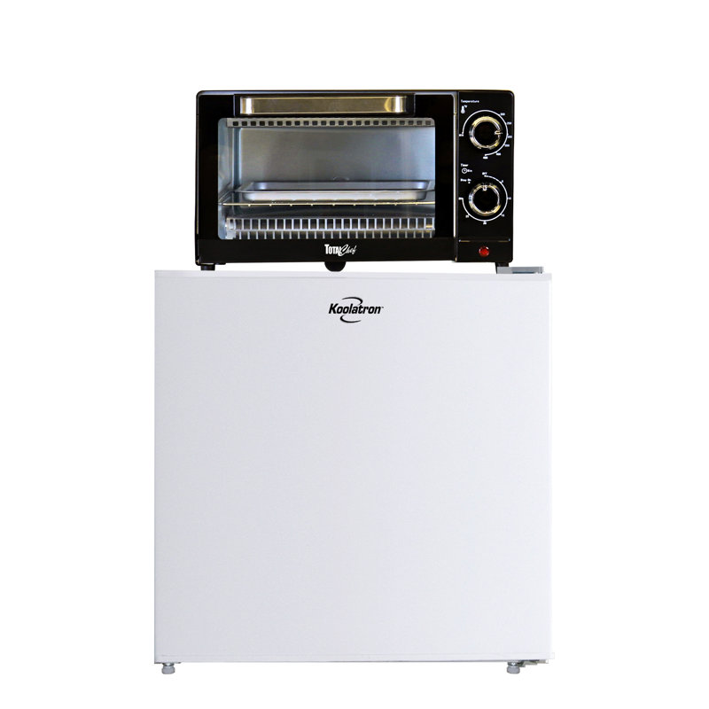 Koolatron 1.7 cu ft Compact Mini Fridge with Freezer + Total Chef Countertop Toaster Oven Combo