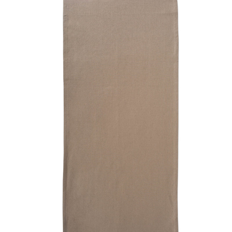 Laszlo Solid Color 100% Cotton Table Runner, 72" L x 14" W, Stone Brown