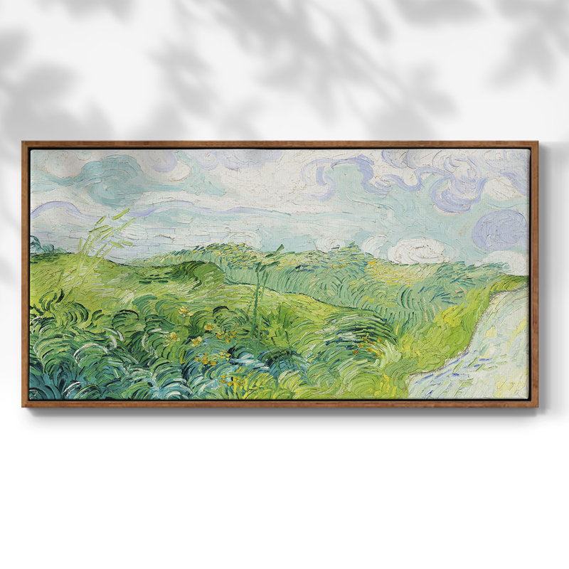 Série paysage - DCCCL XXIV - Toile tendue avec châssis tendue, prête à être accrochée, H 25 po x l 49 po, Noyer