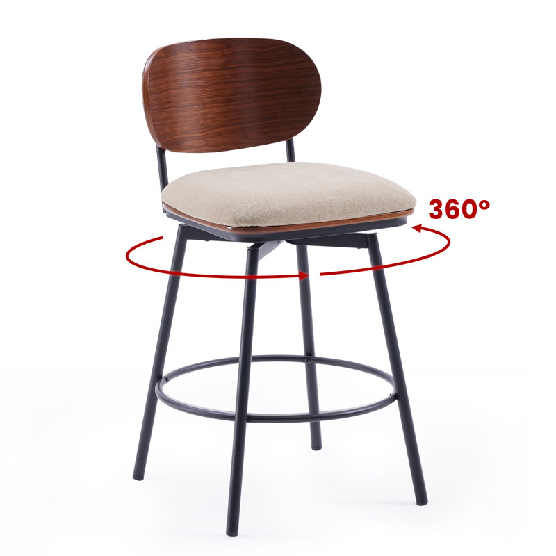 Modern Swivel Counter Stools, Khaki