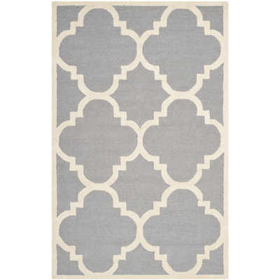 Cannen Geometric Silver Area Rug