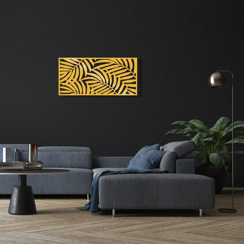 Elegant Gold Decorative Metal Wall Accessory, 39.4 x 18.9 inches | 100% Metal Construction, Thickness: 0.06 inches | Easy Wall Mounting, Perfect for Living Room & Office Decor, Stylish & Durable Design