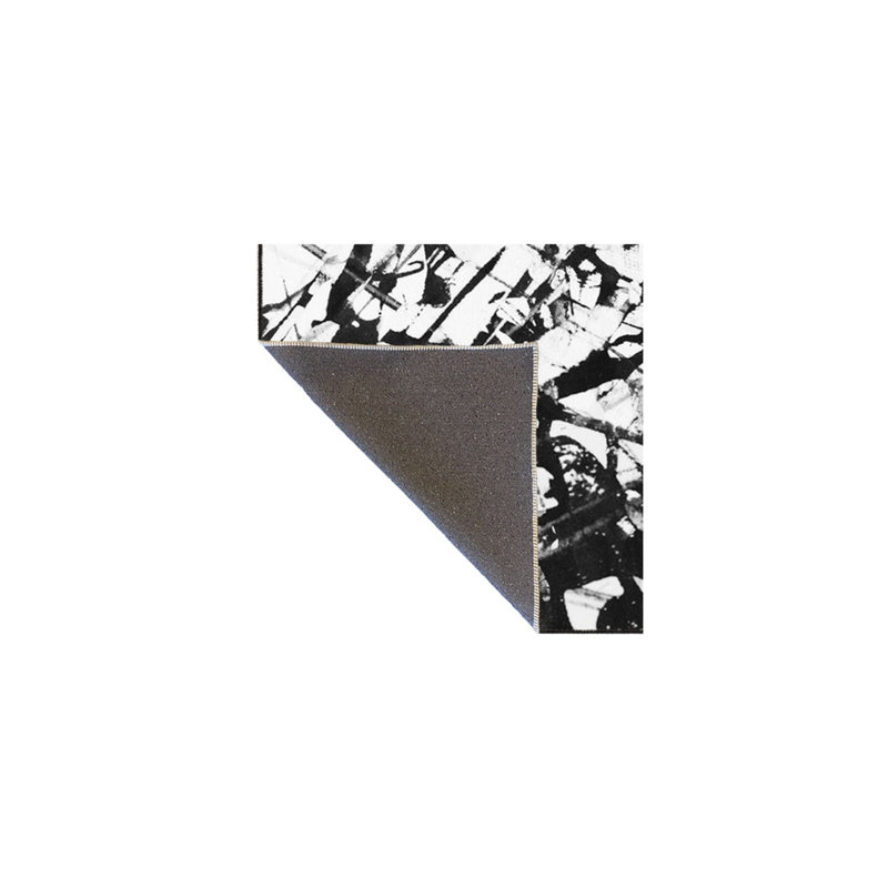 Black Shaped Patterned Woven Base Washable Rug, Rectangle 5'1" x 7'7" Rug Pad Included