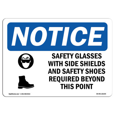 Safety Glasses with Side Shields Sign