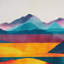 Cole et toile grise, montagnes et vue sur le lac, art mural encadré noir