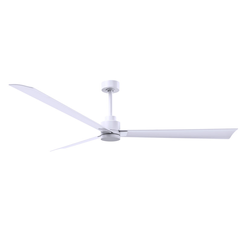 Alessandra Outdoor Downrod Ceiling Fan, Matte White, Matte White