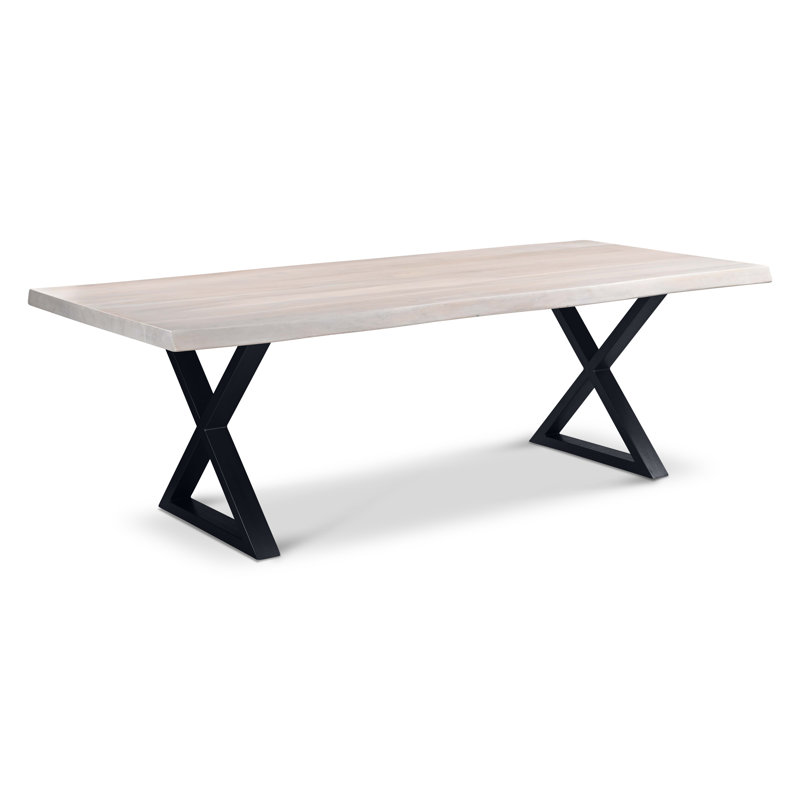 Brooks X Base Dining Table, Black, White Wash, 29.75"H x 92"L x 40"W