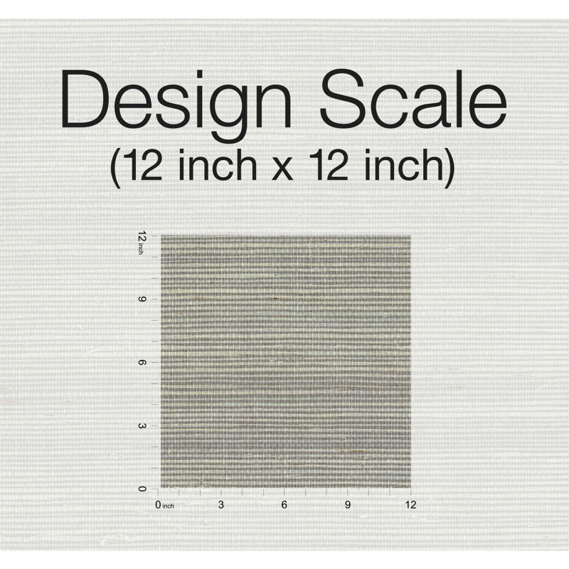 Impression Abstract Grass Cloth Wallpaper Double Roll, Gray
