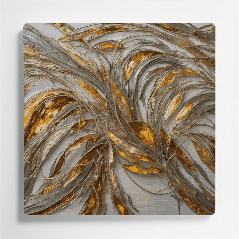 «Lyrical Abstraction 37», art mural gris en métal, H 16 po x l 16 po
