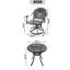 Ensemble de salle à manger 5 pièces en aluminium coulé résistant aux intempéries, comprenant 4 chaises pivotantes et une table ronde de 30,71 po avec structure noire