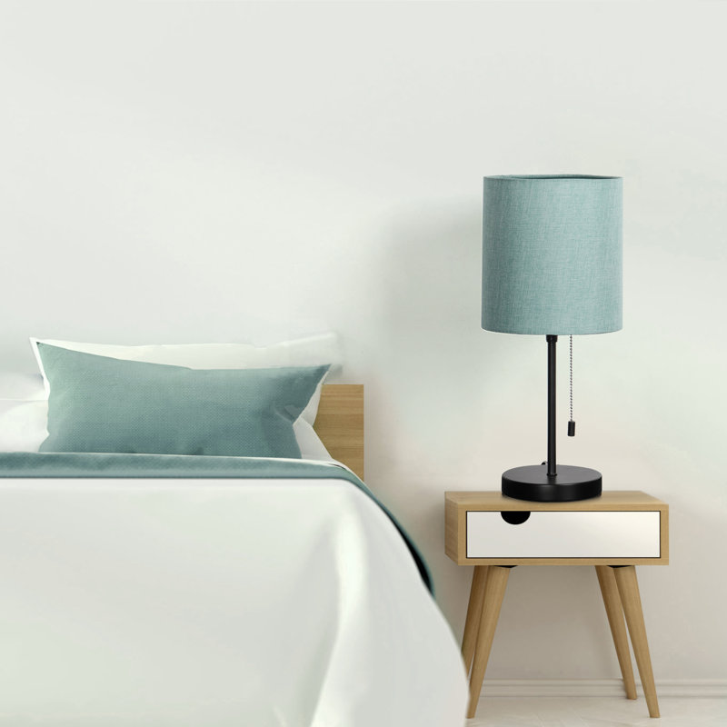 Lampe de bureau moderne avec interrupteur à glissière et chambre à coucher avec dortoir gris, Bleu clair