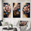 «Decadent Pink and Blue Roses», 3 pièces sur toile-935408433-935408434