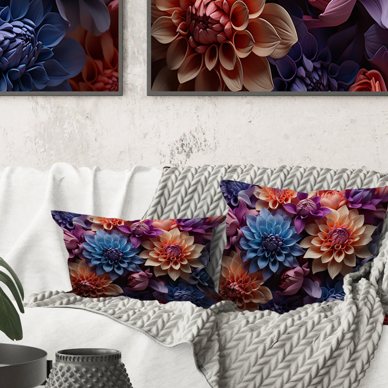 Coussin décoratif Dahlia Field Vibrant Composition I - Dahlia