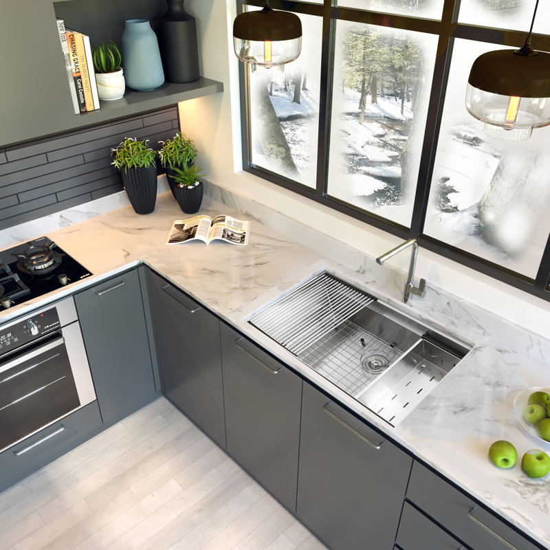 Pro Series 36 Stainless Steel Undermount Single Basin Kitchen Sink