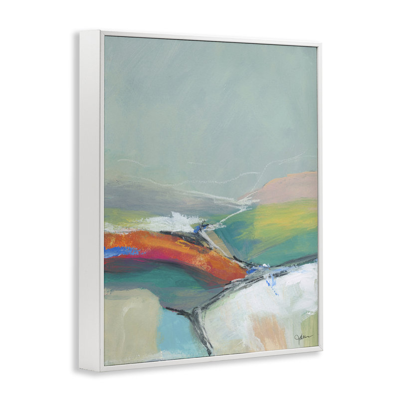 Abstrait Rolling Hills noir, estampe numérique par Jan Weiss, Giclée encadrée blanc bord de mer, H 14 po x l 11 po
